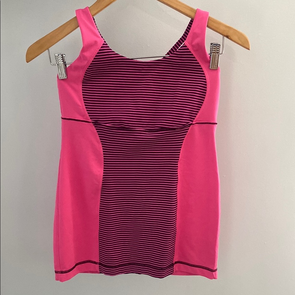 Pink Lululemon Fitted Sleeveless Tank Top